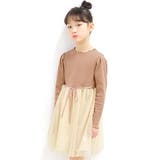ローズピンク | チュール切替えワンピース リボン メロウ | 子供服Bee