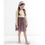 アイボリー×くすみピンク | チュール切替えワンピース リボン メロウ | 子供服Bee