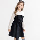 アイボリー×ブラック | ドッキング長袖ワンピース 子供服 キッズ 女の子 春 秋 冬 韓国子供服 | 子供服Bee