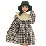 ベージュ×ブラウンチェック | 長袖ワンピース 子供服 キッズ 女の子 春 秋 冬 韓国子供服 | 子供服Bee