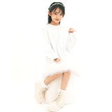 ホワイト | 裾チュチュワンピース チュール 長袖 | 子供服Bee
