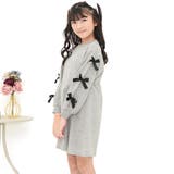 杢グレー地 | リボンワンピース スウェット風 Aライン | 子供服Bee