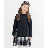 ハイネック×ホワイトチェック | 裏起毛リボンワンピース チュール フリース | 子供服Bee