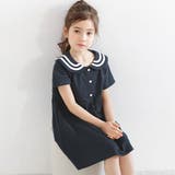 ネイビー | セーラーワンピース ポケット マリン | 子供服Bee