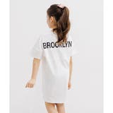 ホワイト | バックロゴワンピース 綿100% Tシャツ | 子供服Bee