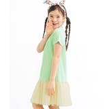 ミント | 異素材切り替えワンピース 子供服 キッズ 女の子 春 夏 韓国子供服 | 子供服Bee