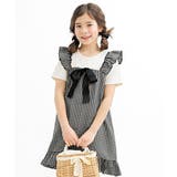 ホワイト×ブラックギンガム | ドッキングワンピース 子供服 キッズ 女の子 春 夏 韓国子供服 | 子供服Bee