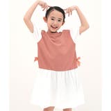 ラズベリー×白地 | レイヤード風ワンピ 子供服 キッズ 女の子 春 夏 韓国子供服 | 子供服Bee