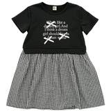 ブラック×ブラックギンガム | ドッキングワンピース ロゴ リボン | 子供服Bee