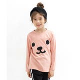 アニマルフェイス×ピンク地 | プリントTシャツ 綿100% 長袖 | 子供服Bee