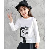 カメラぱんだ×ホワイト地 | プリントTシャツ 綿100% 長袖 | 子供服Bee