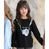 カメラ×ブラック地 | プリントTシャツ 綿100% 長袖 | 子供服Bee