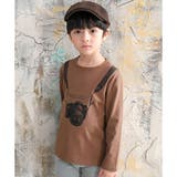 カメラ×モカ地 | プリントTシャツ 綿100% 長袖 | 子供服Bee
