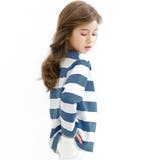 ブルー×ボーダー | ボーダートップス Tシャツ 長袖 | 子供服Bee