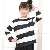 ブラック太ボーダー | ボーダートップス Tシャツ 長袖 | 子供服Bee