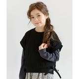 ブラック | ニットベスト 子供服 キッズ 女の子 春 秋 冬 韓国子供服 | 子供服Bee