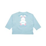 BUNNY×Nくすみブルー地 | プリントTシャツ 綿100% 長袖 | 子供服Bee