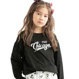 Chicago×ブラック地 | プリントTシャツ 綿100% 長袖 | 子供服Bee