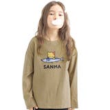 SANMA×ブラウン地 | プリントTシャツ 綿100% 長袖 | 子供服Bee