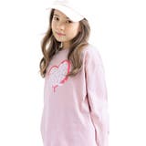 ハート×くすみラベンダー地 | プリントTシャツ 綿100% 長袖 | 子供服Bee