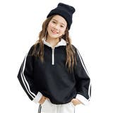 ブラック | ハーフジップ付トップス 子供服 キッズ 女の子 男の子 春 秋 冬 韓国子供服 | 子供服Bee