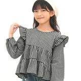 ブラックギンガム | 肩フリルブラウス 子供服 キッズ 女の子 春 秋 冬 韓国子供服 | 子供服Bee