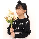 ブラック | リボントップス フリル 長袖 | 子供服Bee