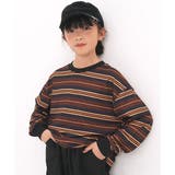 ブラウン地ボーダー | ボーダートップス 長袖 Tシャツ | 子供服Bee