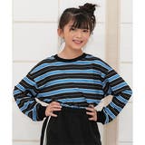 ネイビー地ボーダー | ボーダートップス 長袖 Tシャツ | 子供服Bee