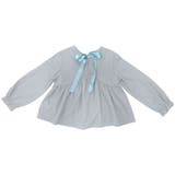 アイスブルー | バックリボントップス ブラウス 長袖 | 子供服Bee