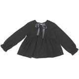 ブラック | バックリボントップス ブラウス 長袖 | 子供服Bee