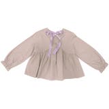 くすみピンクラベンダー | バックリボントップス ブラウス 長袖 | 子供服Bee