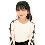 アイボリー | ダブルライントップス リボン 長袖 | 子供服Bee