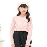 CHEER×くすみピンク | プリントTシャツ オフショルダー ロゴ | 子供服Bee