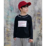 Wロゴ×ブラック | プリントTシャツ 綿100% 長袖 | 子供服Bee