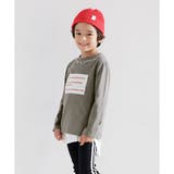 Wロゴ×チャコール | プリントTシャツ 綿100% 長袖 | 子供服Bee