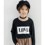 love×ブラック | プリントTシャツ 綿100% 長袖 | 子供服Bee