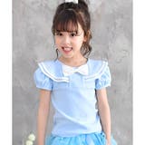 サックスブルー地×セーラーT | 半袖デザイントップス 子供服 Tシャツ 女の子 春 夏 秋 cle 韓国子供服 | 子供服Bee