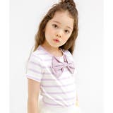 ボーダー×ラベンダー | 半袖デザイントップス 子供服 Tシャツ 女の子 春 夏 秋 cle 韓国子供服 | 子供服Bee