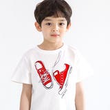 レッドシューズ×白地 | プリントTシャツ 綿100% 半袖 | 子供服Bee