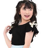 ブラック | オフショルダートップス リボン 半袖 | 子供服Bee