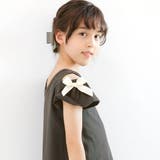 チャコール | オフショルダートップス リボン 半袖 | 子供服Bee