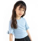 サックスブルー×白リボン | 半袖トップス 子供服 キッズ 女の子 春 夏 韓国子供服 | 子供服Bee