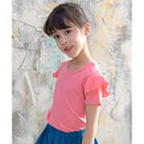 オレンジ地×肩フリル | 半袖トップス 子供服 キッズ 女の子 春 夏 cle 韓国子供服 | 子供服Bee