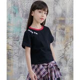 ネックロゴ×ブラック | 半袖トップス 子供服 キッズ 女の子 男の子 春 夏 秋 韓国子供服 | 子供服Bee