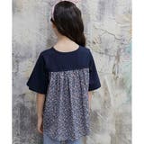 ネイビー×ブルーフラワー | 半袖トップス 子供服 キッズ 女の子 春 夏 秋 韓国子供服 cle | 子供服Bee