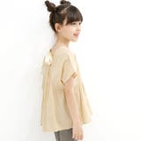 ベージュ | バックリボントップス シャツ ブラウス | 子供服Bee