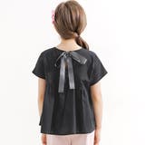 ブラック | バックリボントップス シャツ ブラウス | 子供服Bee