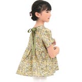 ベージュ地花柄 | バックリボントップス シャツ ブラウス | 子供服Bee
