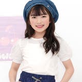 ホワイト×チュール | チュール袖トップス 半袖 パフスリーブ | 子供服Bee